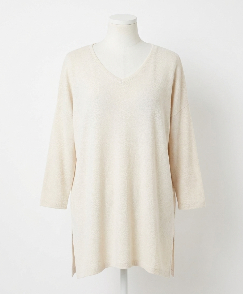 NEW FRENCH KYSS tatiana kashmira 3/4 sleeve tunic in beige